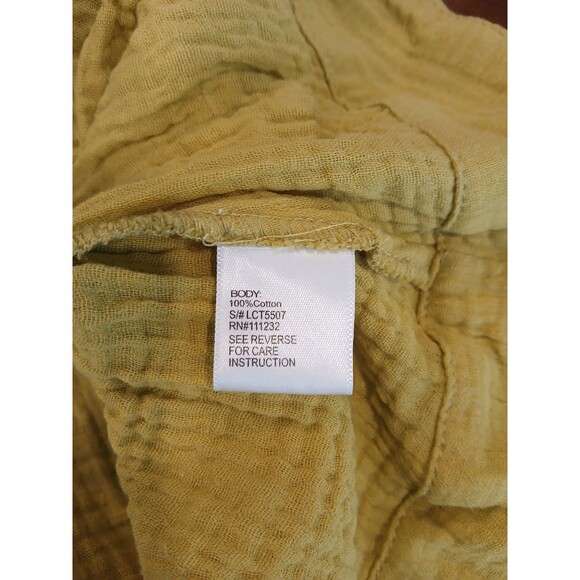 Lucca Green Oversized Gauze Tunic Pockets Cap Sleeve Sz Medium Boho Beach Dress - Picture 7 of 9